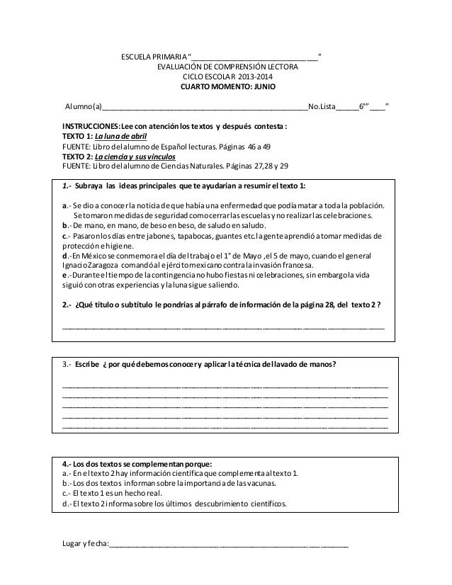Ejercicio comprension lectora Ejercicio comprension lectora