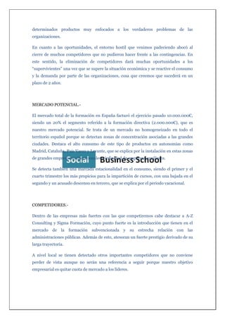 Ejercicio de business plan II