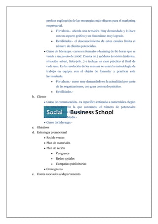 Ejercicio de business plan II