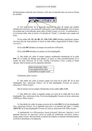 Ejercicio De Formularios En Word