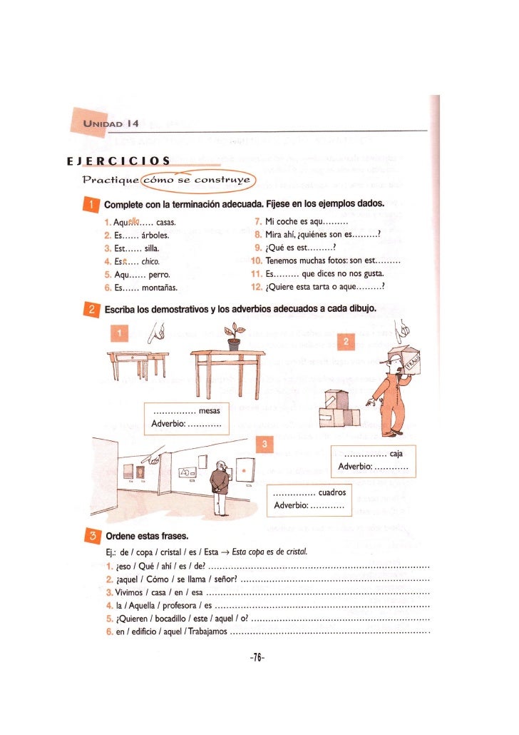 Ejercicio demostrativos