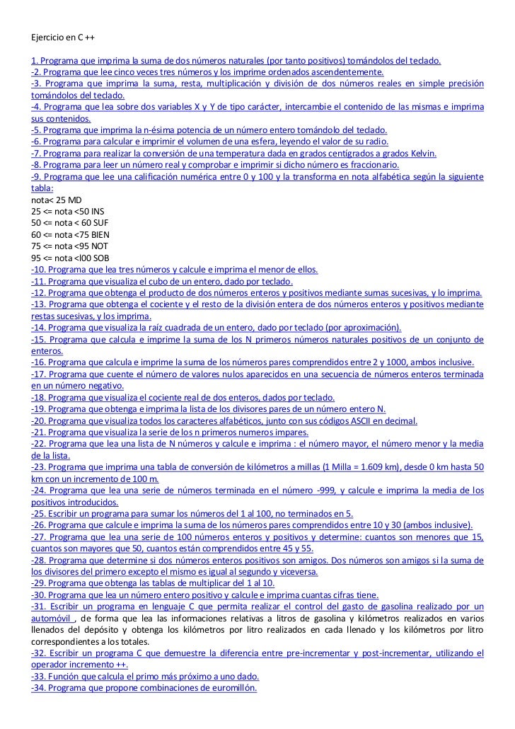 Ejercicio En C