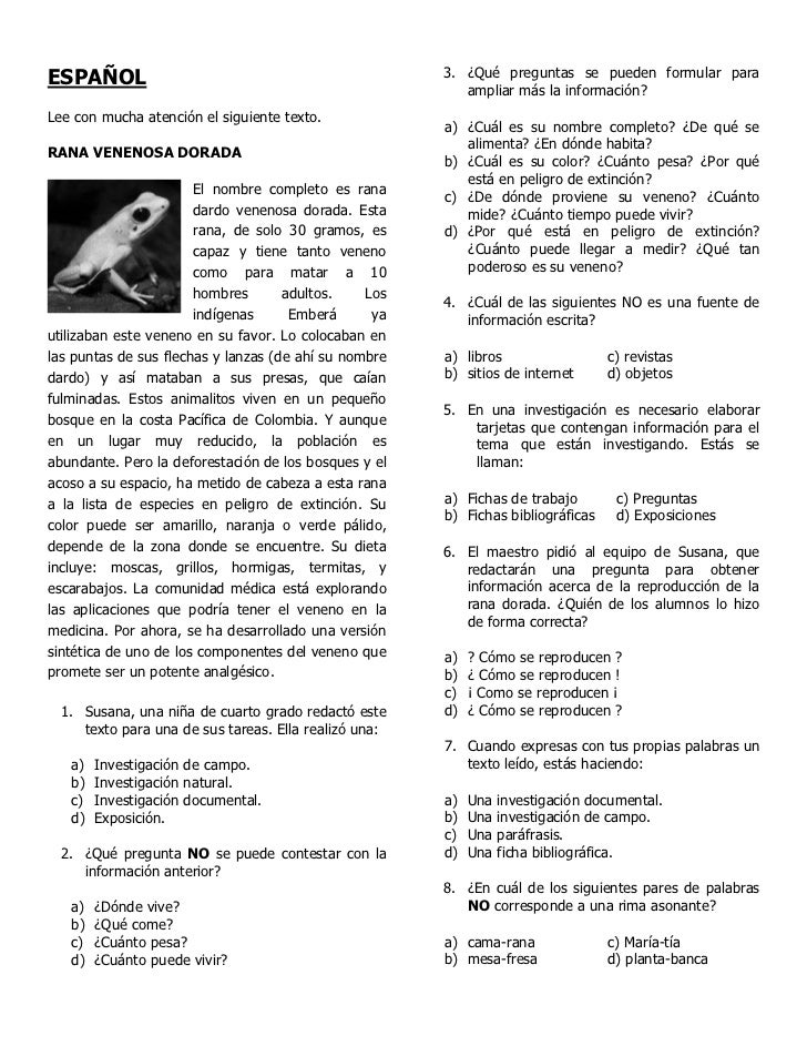 Ejercicio enlace cuarto grado