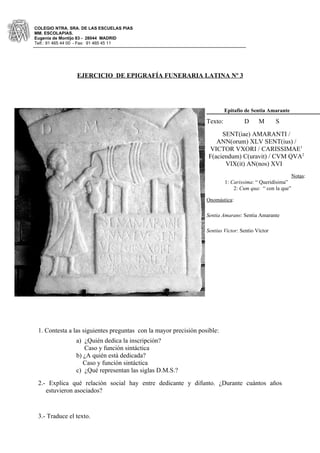 Ejercicio de epigrafía funeraria 3