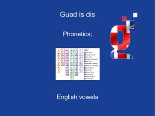 Guad is dis Phonetics; English vowels 