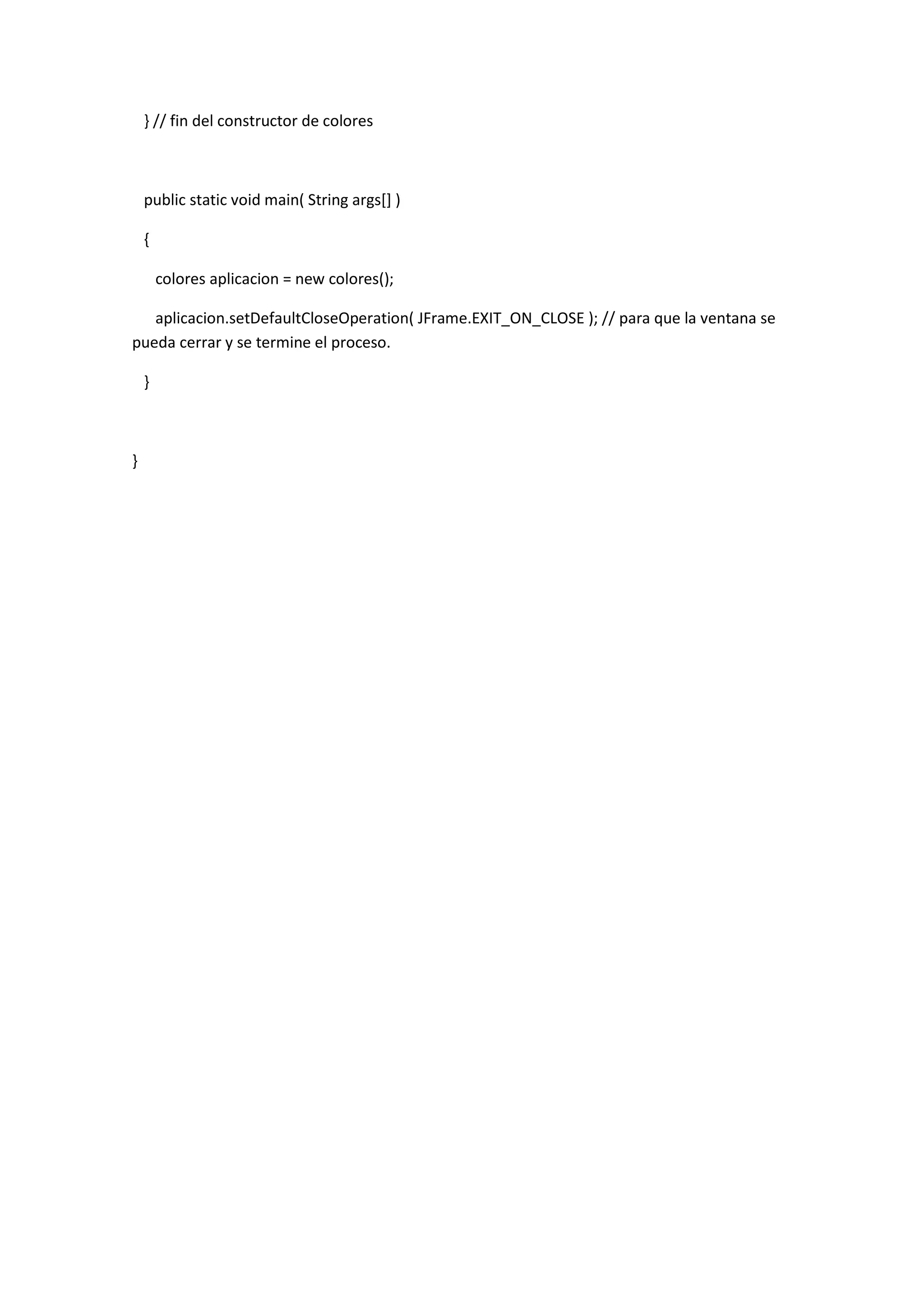 Ejercicio java codigo