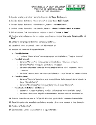Ejercicio ms project | PDF