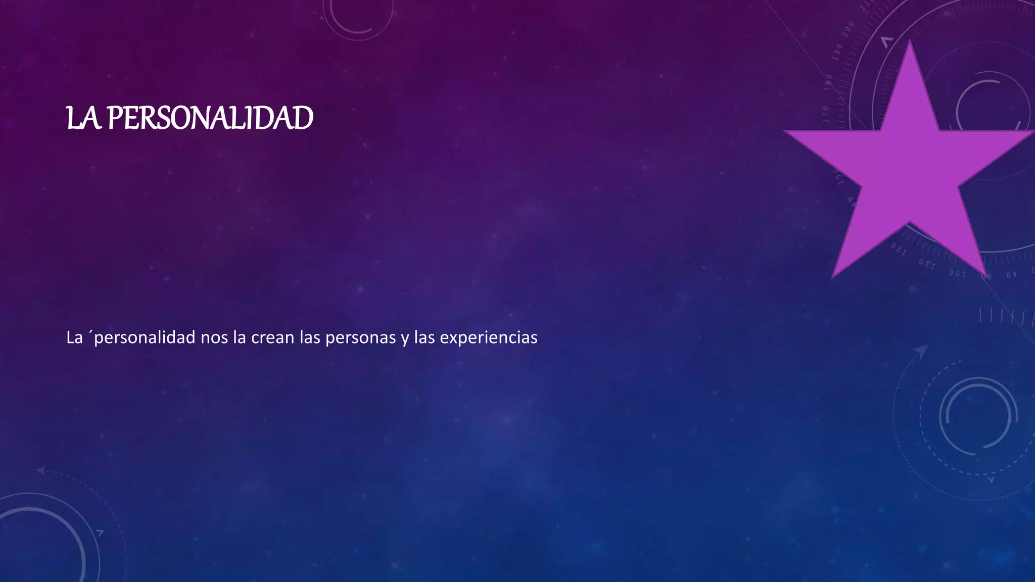 LA PERSONALIDAD
La ´personalidad nos la crean las personas y las experiencias