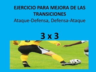 EJERCICIO PARA MEJORA DE LAS TRANSICIONES Ataque-Defensa, Defensa-Ataque3 x 3 