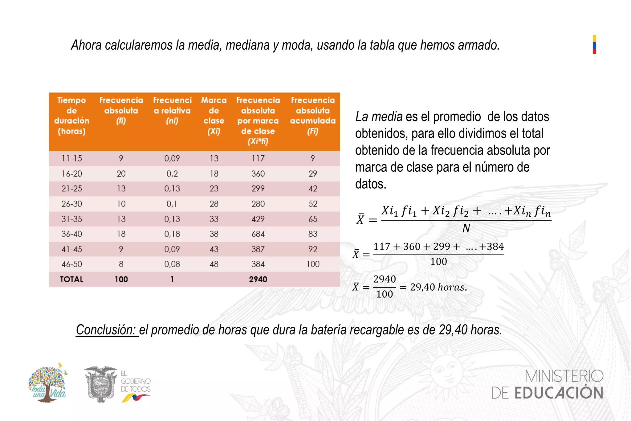 Ejercicio paso a paso - medidas de tendencia central para datos