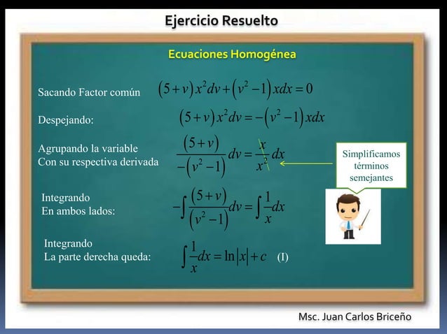 Ejercicio resuelto de ecuaciones homogéneas