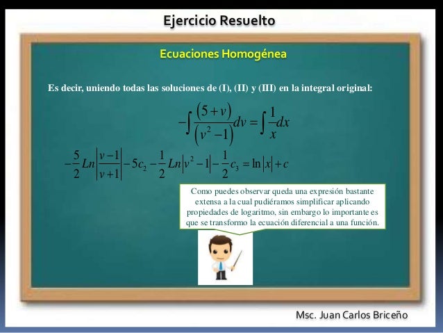 Ejercicio resuelto de ecuaciones homogéneas