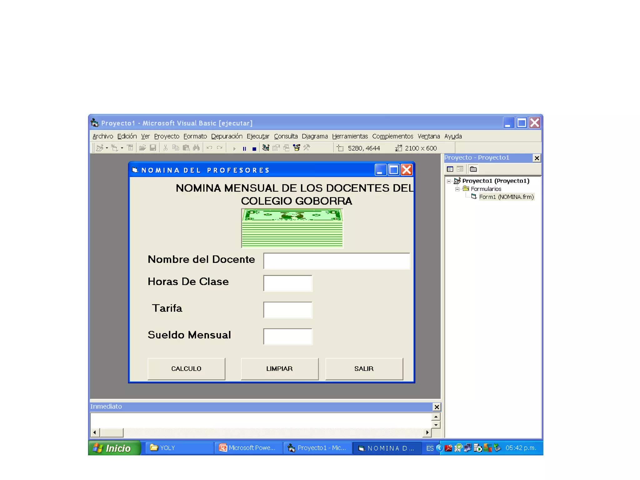 Segundo ejercicio. Nomina