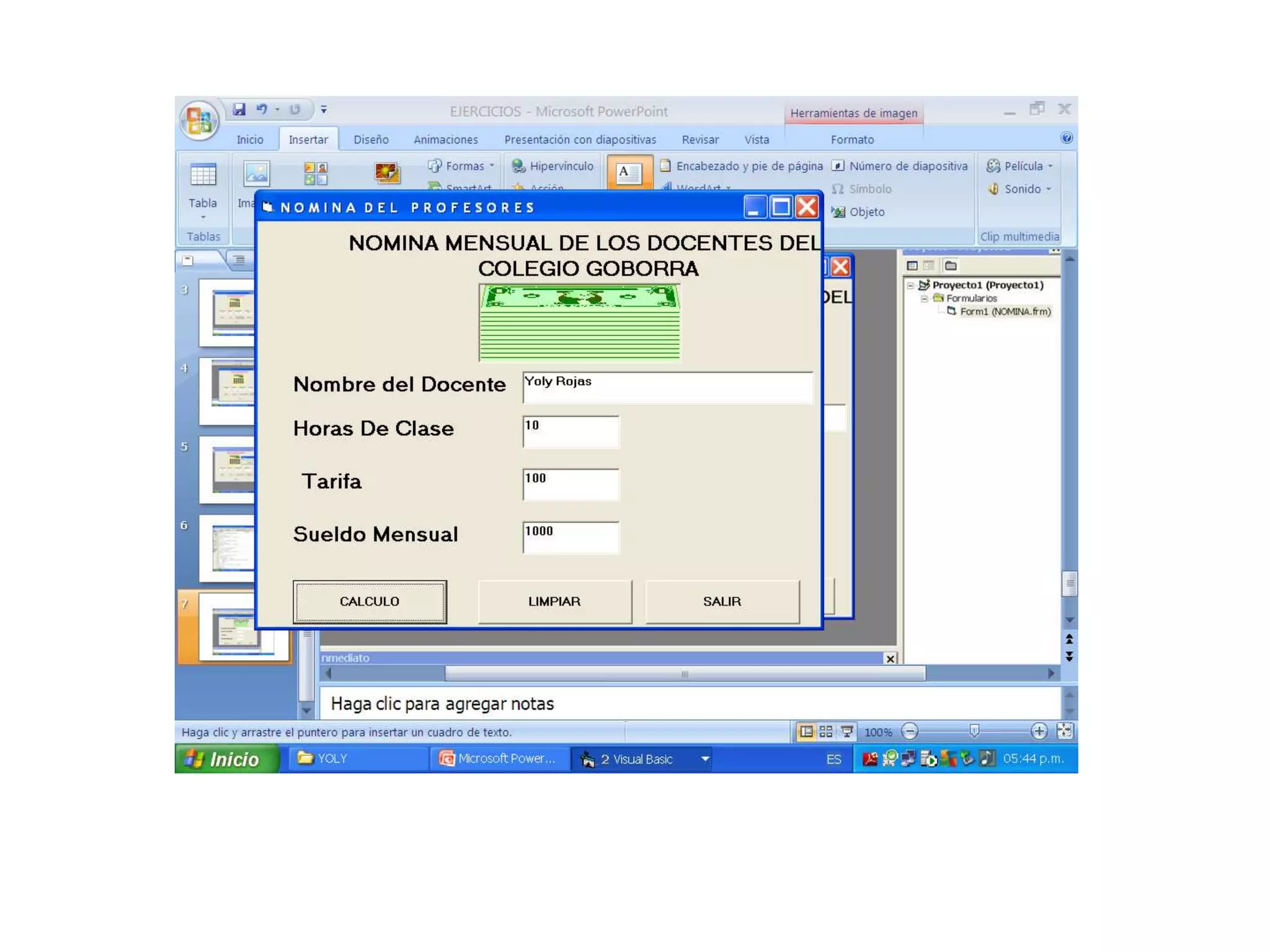 Ejercicios Visual Basic