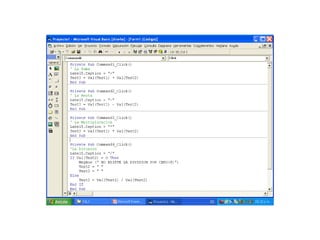 Ejercicios Visual Basic | PPTX