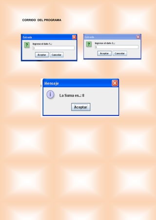 CORRIDO DEL PROGRAMA
 