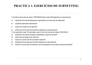 Ejercicios subnetting