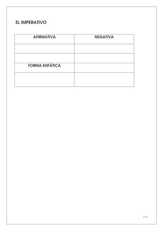 109
EL IMPERATIVO
AFIRMATIVA NEGATIVA
FORMA ENFÁTICA
 
