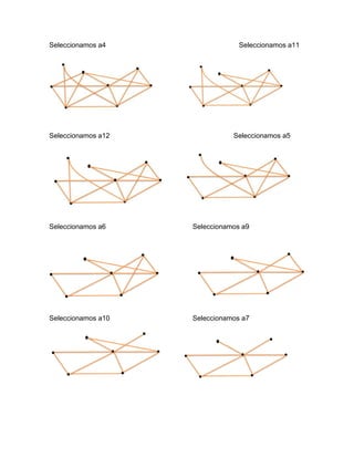 Seleccionamos a4 Seleccionamos a11
Seleccionamos a12 Seleccionamos a5
Seleccionamos a6 Seleccionamos a9
Seleccionamos a10 Seleccionamos a7
 