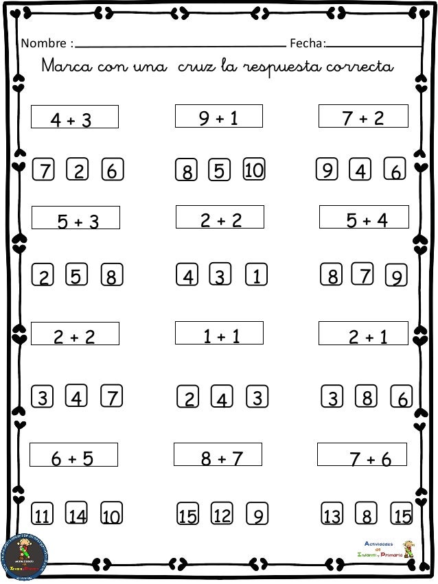 Ejercicios De Matemáticas Conteo Sumas Restas Primero Primaria Pdf