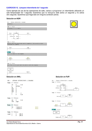 PLC: Ejercicios de programación resueltos con step-7