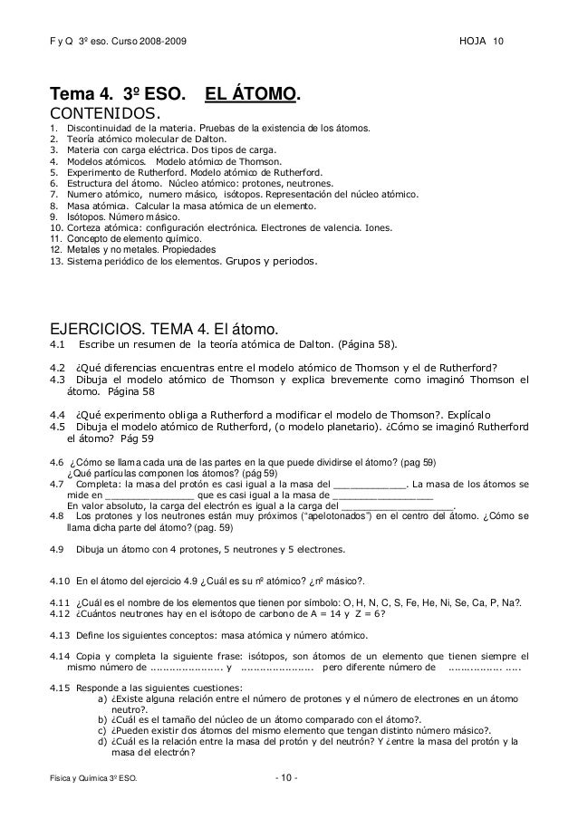 Ejercicios Fq3eso Septiembre 2009