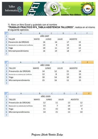 Ejercicios 1 excel - Taller de Informática | PDF