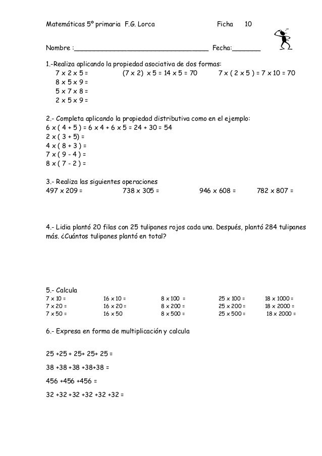 Ejercicios 5 primaria