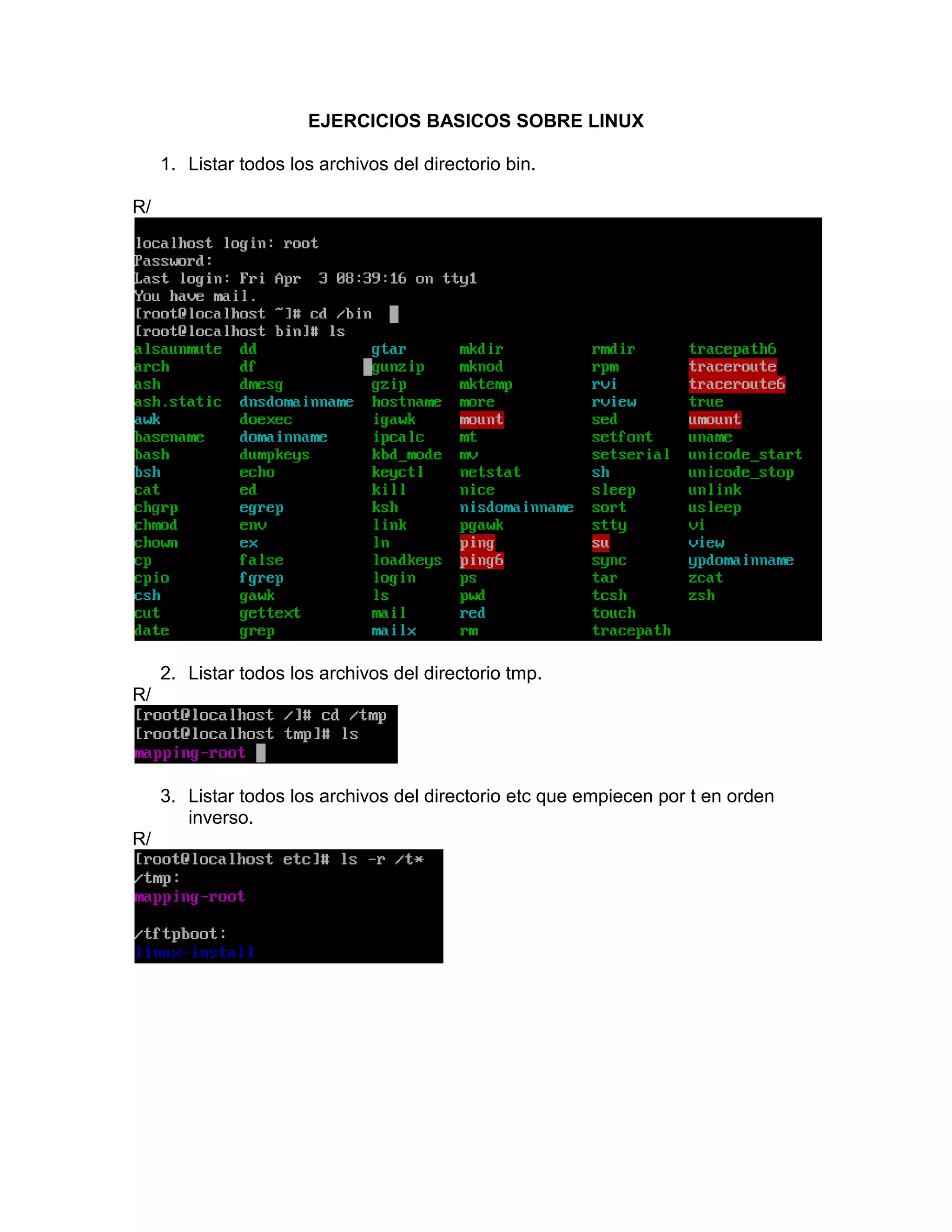 Ejercicios Basicos Sobre Linux | DOCX | Operating Systems | Computer ...
