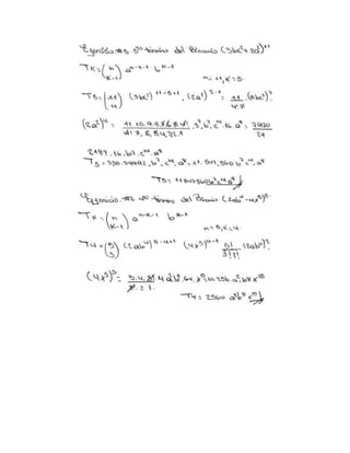 Ejercicios binomio de newton