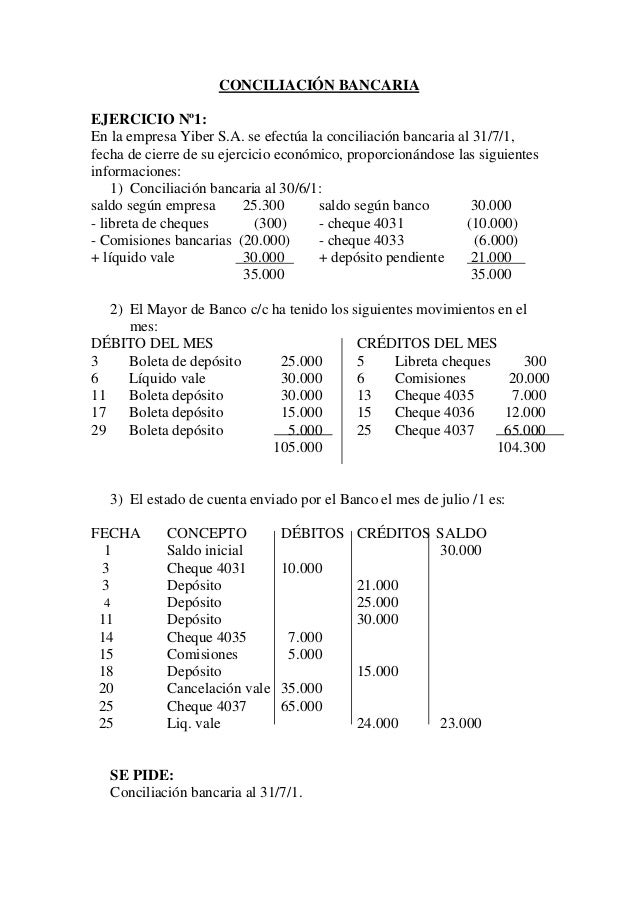 conciliacion bancaria