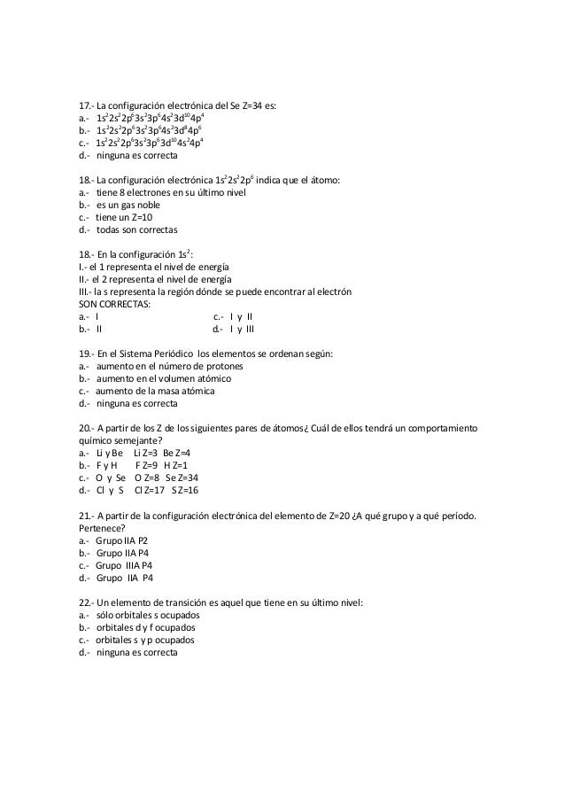 todas 4 17 la configuracin electrnica