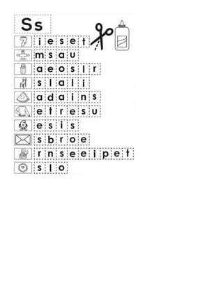 Ejercicios con la letra s