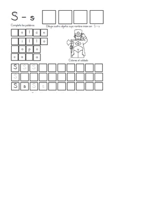 Ejercicios con la letra s