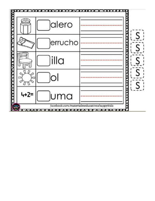 Ejercicios con la letra s