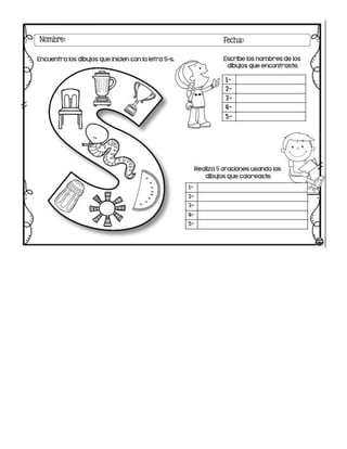 Ejercicios con la letra s