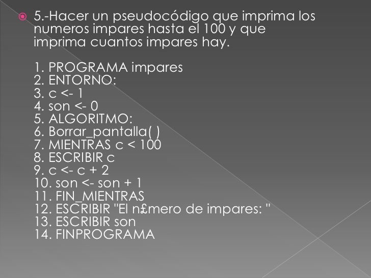 Ejercicios de algoritmos