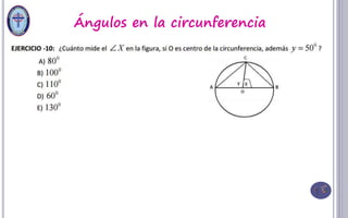 Ejercicios de ángulos en la circunferencia | PPTX