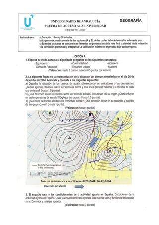 Ejercicios de CLIMA y exámenes PAU Andalucía