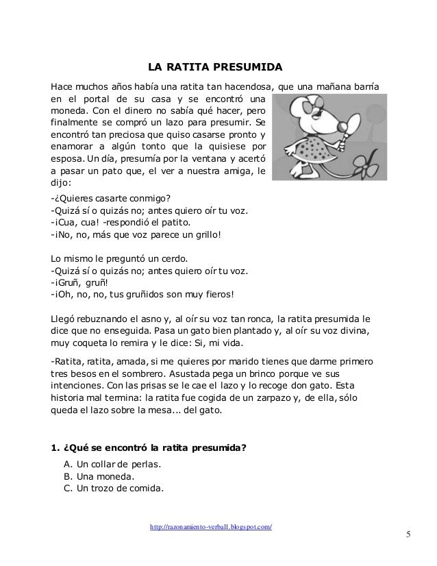 Ejercicios de comprension de lectura 4 grado primaria