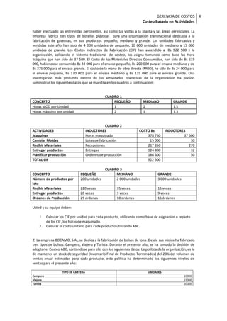 Ejercicios de costeo abc | PDF