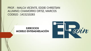 PROF. : MALCA VICENTE, EDDIE CHRISTIAN
ALUMNO: CHAMORRO ORTIZ, MARCOS
CODIGO : 1415210283
 