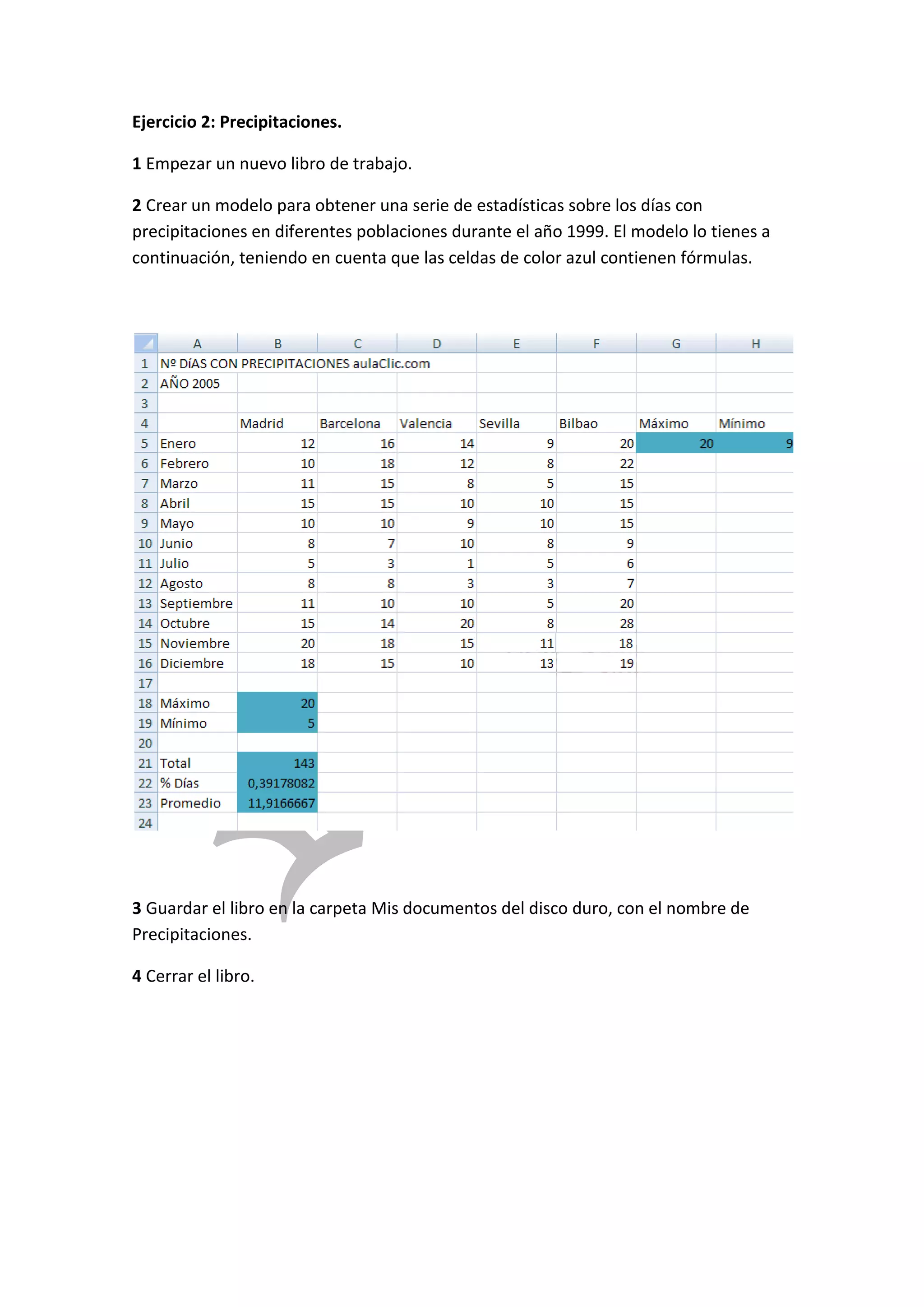 Ejercicios de excel | PDF