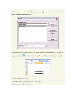Ejercicios de excel con visual basic | DOCX