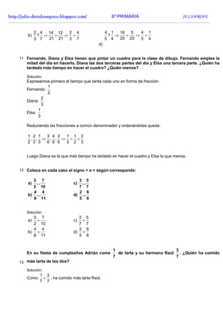 Ejercicios de Fracciones + Soluciones 6º Slide 31