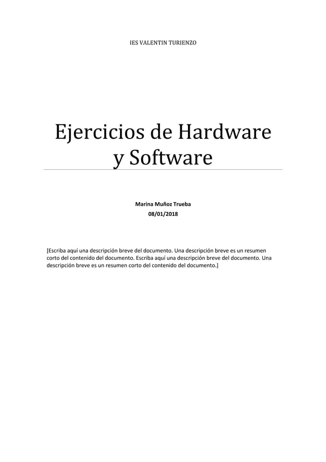 Ejercicios de hardware y software PDF