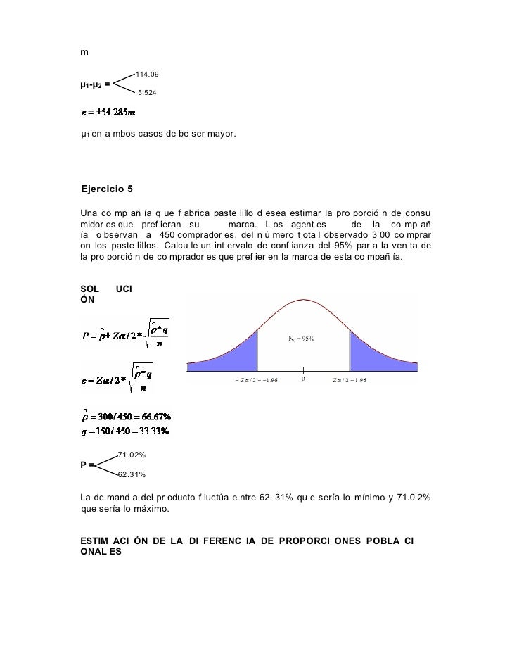 Ejercicios de intervalos de confianza