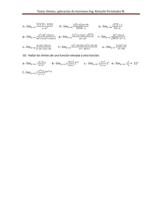 Ejercicios de lmites