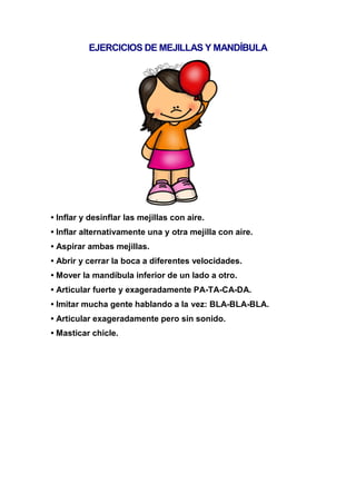Ejercicios del velo del paladar | PDF