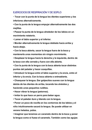Ejercicios del velo del paladar | PDF
